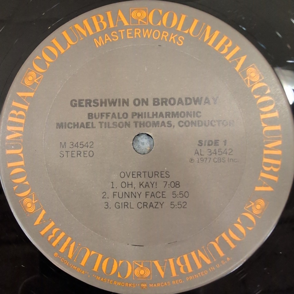 Michael Tilson Thomas Gershwin on Broadway Buffalo Philharmonic Vinyl LP M 34542 - Picture 3 of 4
